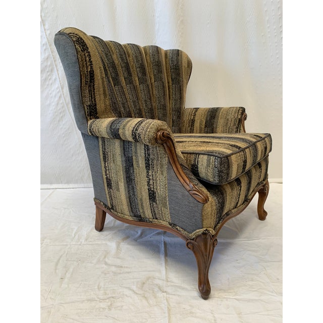 1930s Vintage Chenille Channel Back Chairs Pair Chairish