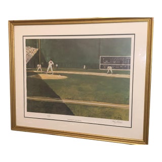 1980s Ray Ellis Signed Limited Edition Print "Defending the Green Monster", Framed For Sale