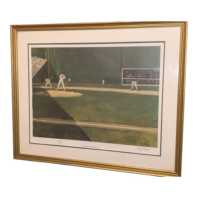 1980s Ray Ellis Signed Limited Edition Print "Defending the Green Monster", Framed For Sale