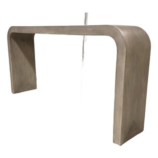 Modern Beige Reeded Waterfall Console Table For Sale