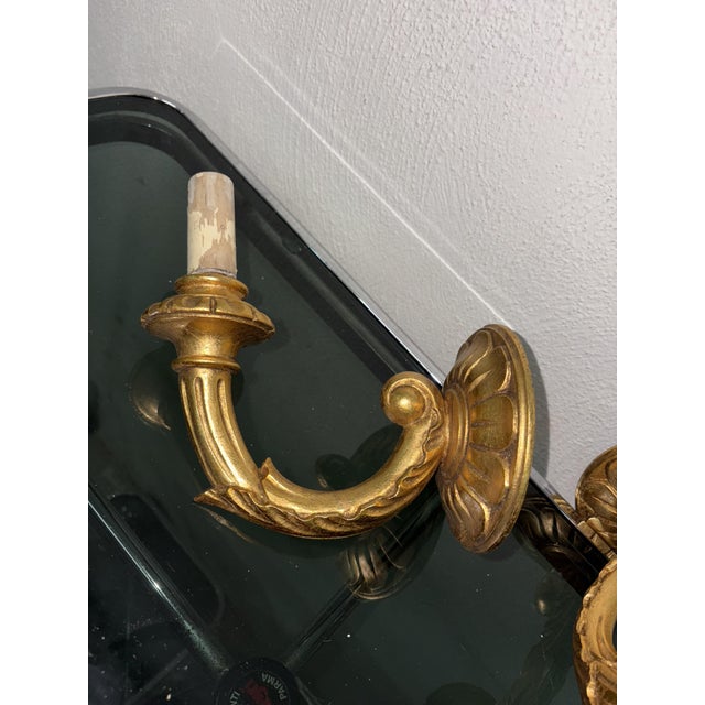 Mid 19th Century Vintage Wooden Wall Lights, 1850, Set of 2 For Sale - Image 5 of 7