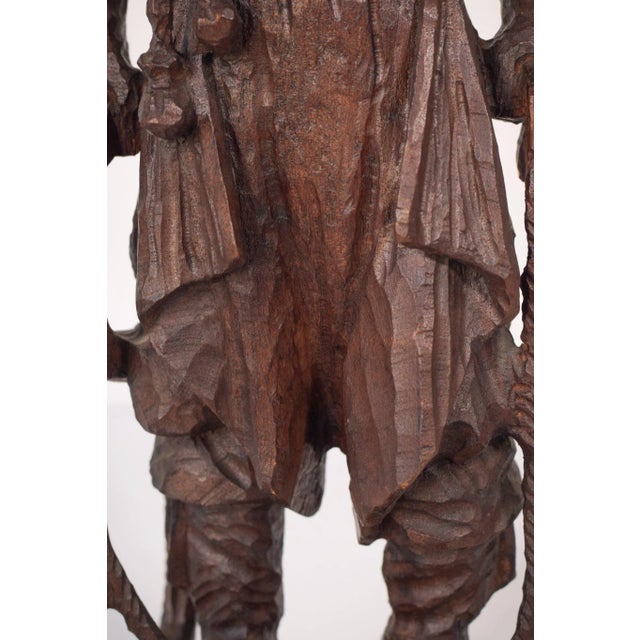 Hand-Carved Wooden Sculpture of a Male Figure For Sale - Image 9 of 18