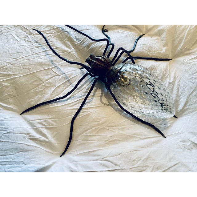 Mid-Century Italian Modern Metal and Glass Spider Wall Lamp, 1950s For Sale - Image 4 of 18