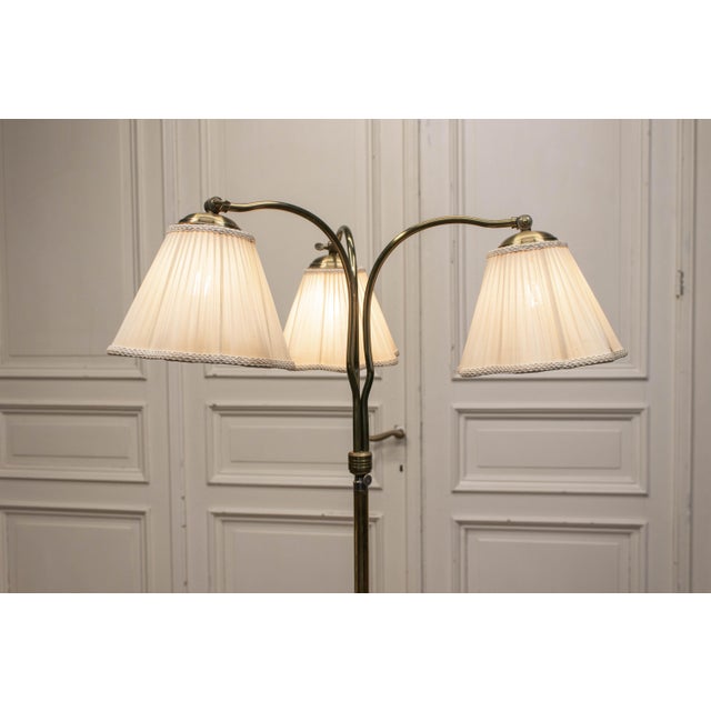Art Deco Three-Arm Floor Lamp, 1940s For Sale - Image 9 of 12