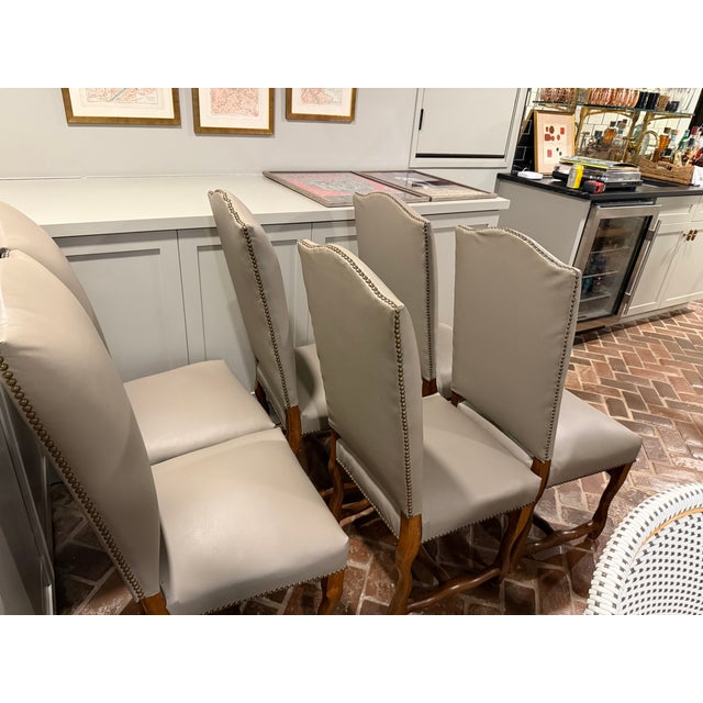 French Country Vintage French Set of (6) Os De Mouton Dining Chairs For Sale - Image 3 of 7