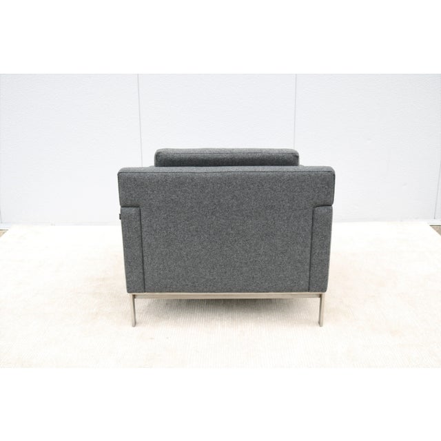2010s Mid-Century Modern Style Coalesse Millbrae Lifestyle Gray Wool Lounge Chair For Sale - Image 5 of 13