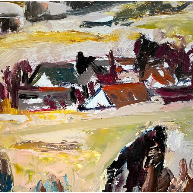 Jean Krille, Landscape 117, Oil on Masonite For Sale - Image 3 of 9