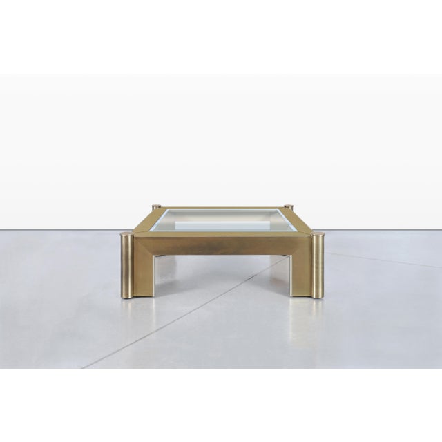 Vintage Brass and Glass Coffee Table Attributed to Mastercraft For Sale - Image 9 of 14