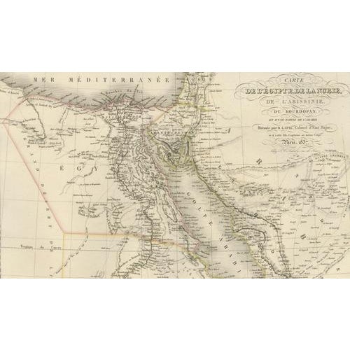 Antique Map of Nile River and Abyssinia by Lapie, 1837 For Sale - Image 4 of 11