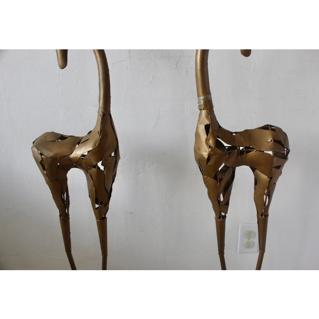 Monumental Stylized Bronze-Finished Metal Gazelle Sculptures-a Pair For Sale - Image 14 of 17