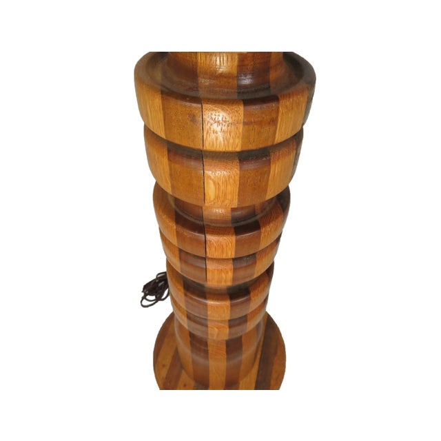 Vintage Mid-Century Hand-Crafted Table Lamp With Stacked Disc Form For Sale In Chicago - Image 6 of 9