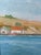 Sky Blue 1977 Framed Fishing Harbor Oil Painting, Signed E. LaCasse For Sale - Image 8 of 16