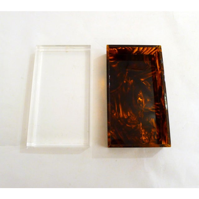 Jewelry Box in Faux Tortoiseshell and Acrylic Glass by Philippe Cheverny, 1970s For Sale - Image 15 of 18