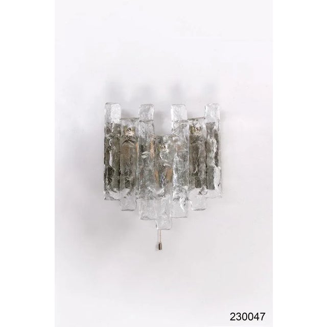 Metal Crystal Ice Glass Wall Lamp from Kalmar Franken Kg, 1960s For Sale - Image 7 of 13