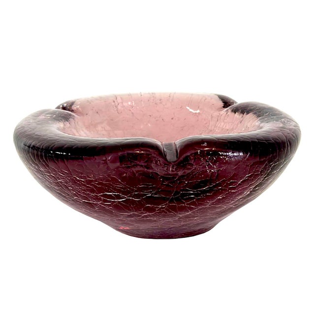 Contemporary 1960s Renato Anatra Murano Ghiacciato Art Glass Catchall/Ashtray, Signed For Sale - Image 3 of 13