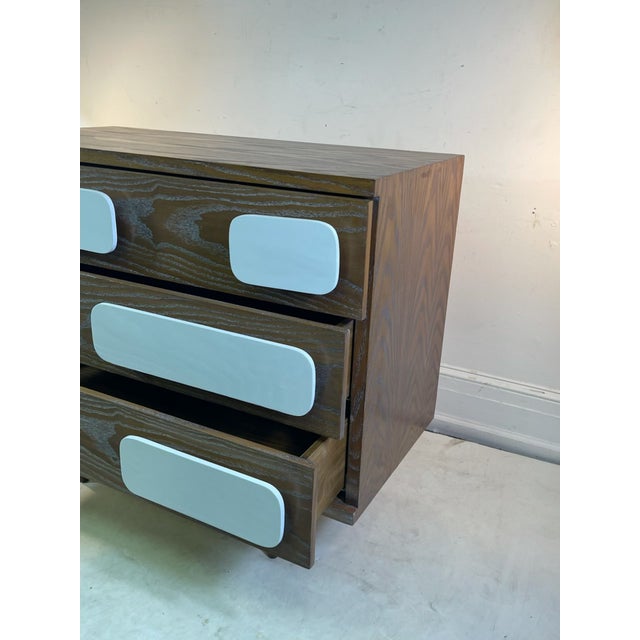 Modernist White & Cerused Oak Cabinets - a Pair For Sale In Philadelphia - Image 6 of 12