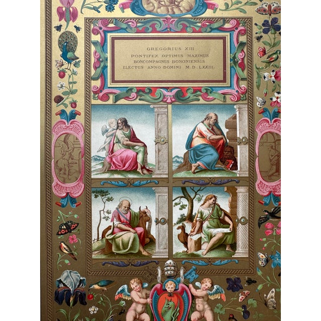 Renaissance Illuminated Chromolithograph Prints, — Set of 2, 1870 For Sale - Image 6 of 7