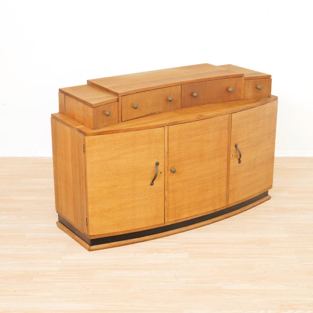 Brown 1930s Art Deco English Buffet Credenza For Sale - Image 8 of 14