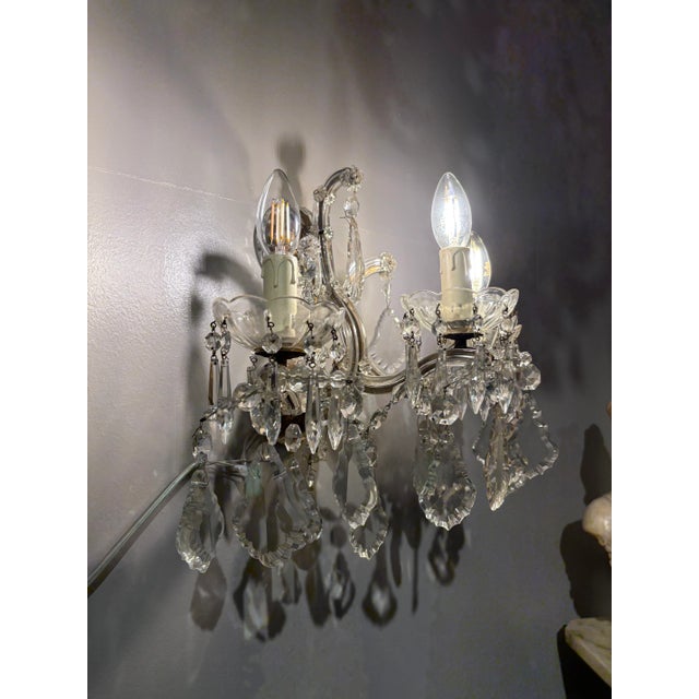 Goldenrod Italian “Maria Teresa” Wall Sconces, a Pair For Sale - Image 8 of 12