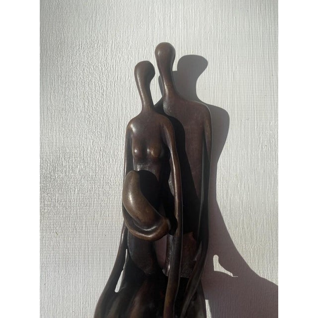 Metal 1980s Sami Ben Lulu Signed Abstract Bronze Sculpture "Protection," Gallery Provenance For Sale - Image 7 of 10
