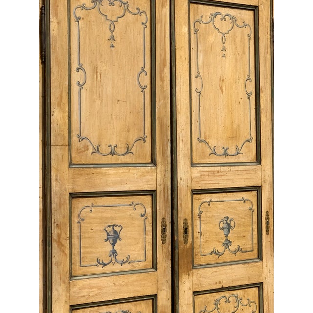 Early 19th Century Italian Neoclassic Painted Armoire For Sale - Image 11 of 17