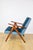 Classic armchair Var B-310 from the 1960s, vintage style, upholstered in blue velvet with dark wood elements. We offer the...