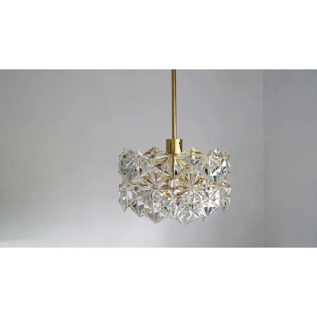 Beautiful large and original mid century chandelier by Kinkeldey from the Royal Kristall series. 2 tier chandelier with...