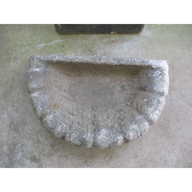 Black Antique French Ornate Lead Fish Design With Cement Surround & Well Wall Fountain For Sale - Image 8 of 11