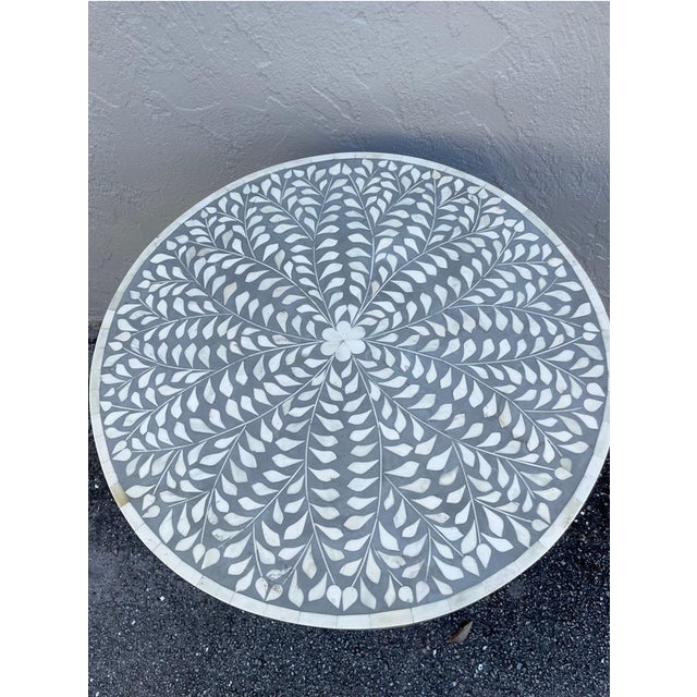 Transitional Inlaid Round Side Tables – A Pair For Sale - Image 3 of 11