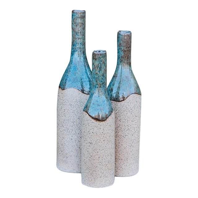 Decorative Speckled Stoneware Bottle Vase (Medium) For Sale