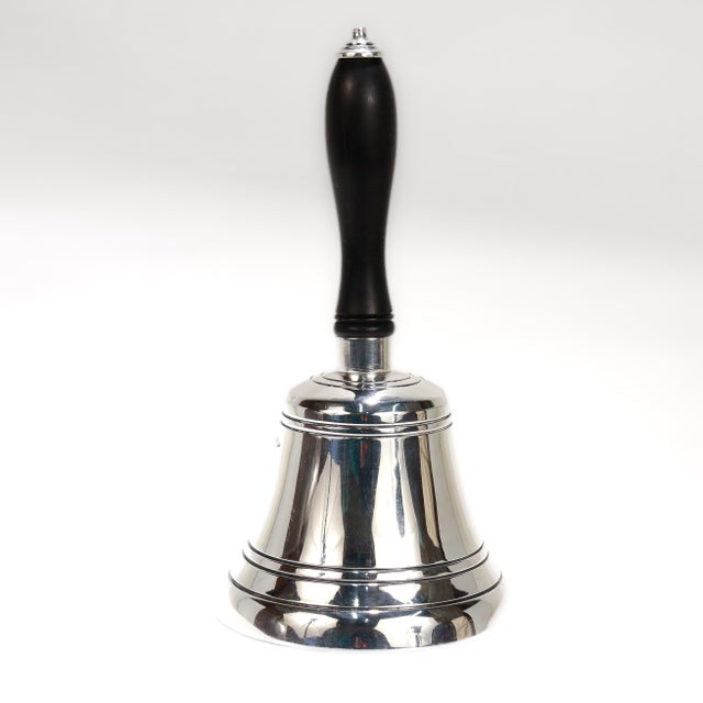 English Vintage English Silver Plate Table Bell by Walker & Hall, 1962 For Sale - Image 3 of 15