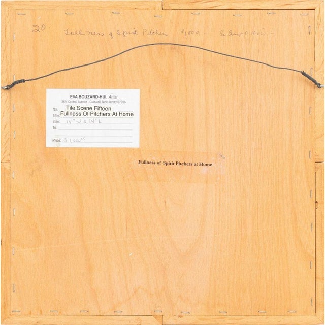 Eva Bouzard-Hui Framed Ceramic Tiles, 12 - Set of 3 For Sale - Image 4 of 12