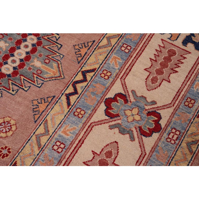 Bohemian Kazak Rose/Beige Wool Rug - 9'1''x12'0'' For Sale In New York - Image 6 of 10