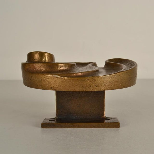 Round Push and Pull Door Handle in Bronze with Curvaceous Relief, 1970s For Sale - Image 10 of 13