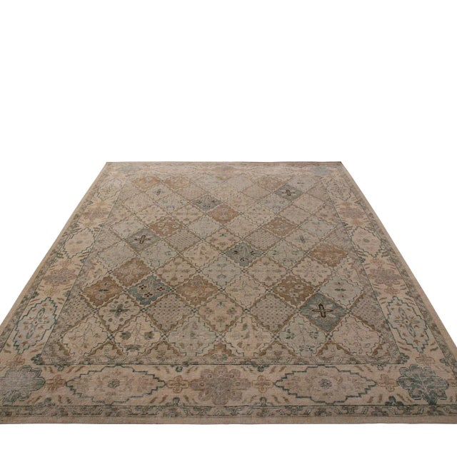 Tribal Rug & Kilim’s Oversized Bohemian Argyle Rug in Blue and Beige, 12x18 For Sale - Image 3 of 6