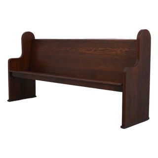 Antique Approx. 6 Ft Solid Oak Church Pew For Sale