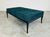 t.h. Robsjohn-Gibbings Teal Blue Velvet Sabre Leg Bench by John Widdicomb For Sale In Philadelphia - Image 6 of 10