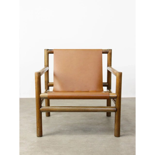 Mid-Century Modern Scandinavian Armchair in Wood and Brown Leatherette, 1960s For Sale - Image 9 of 18