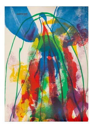 Paul Jenkins, "Earth Day", Signed Lithograph