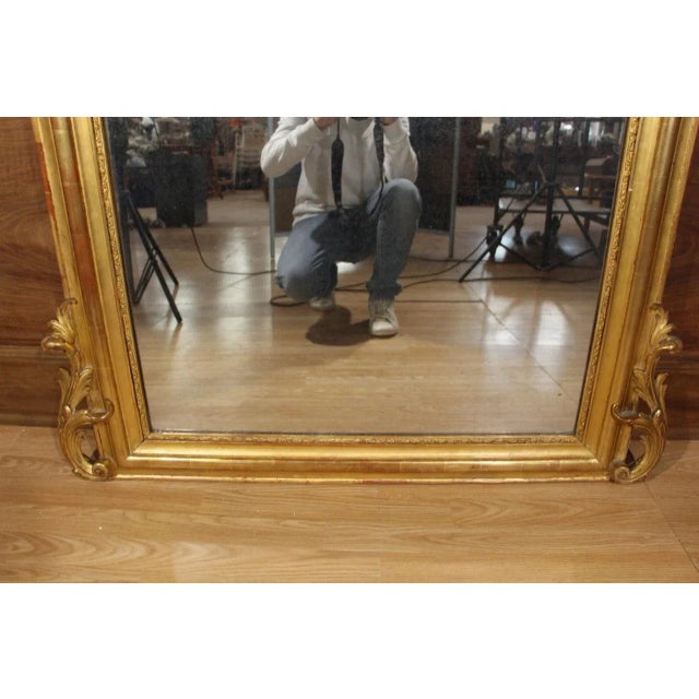 Louis Philippe Mirror in Golden Wood Frame For Sale - Image 9 of 11
