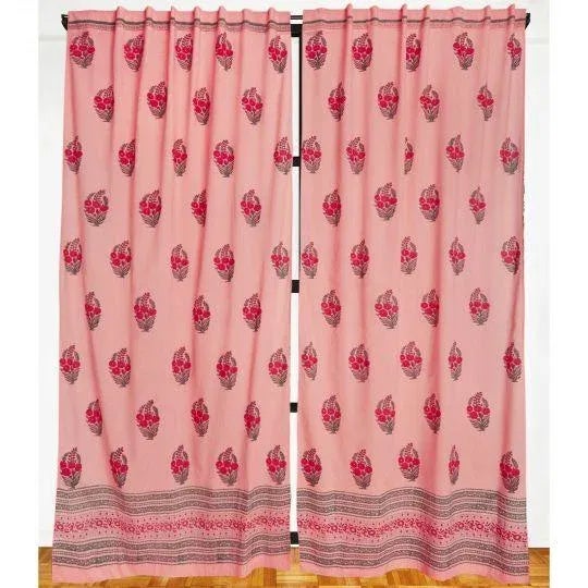 Roza 45" X 96" Coral Pink Curtain For Sale - Image 4 of 5