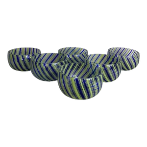 Late 20th Century Hand-Blown Vinini-Style Bowls- Set of 6