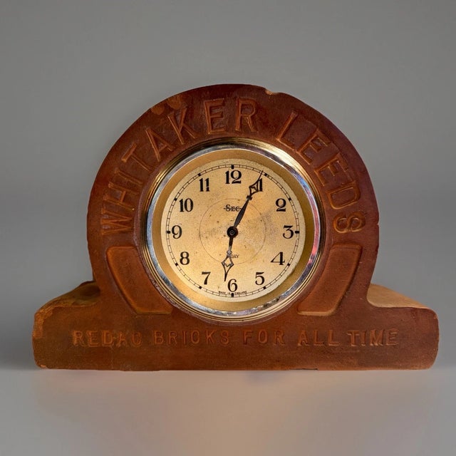 This listing is for antique English desk/mantel clock This clock is an unusual advertising clock. The clock reads...