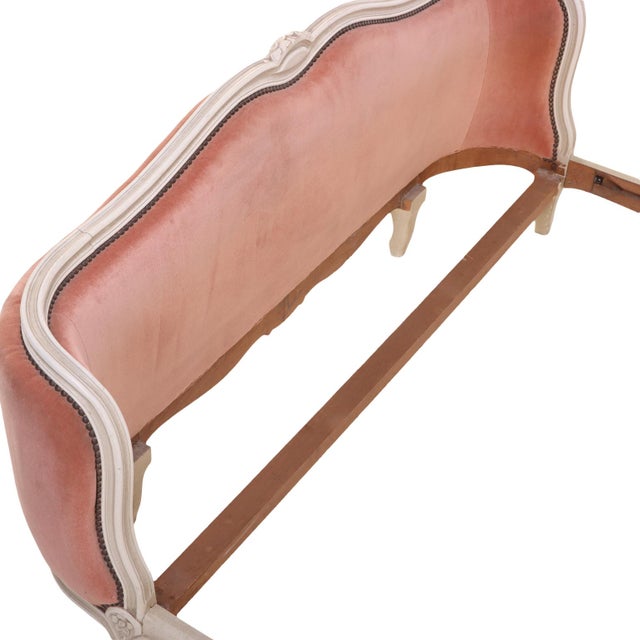 Cream French Louis XV-Style Painted and Upholstered Full Bed, Ca. 1940. For Sale - Image 8 of 8