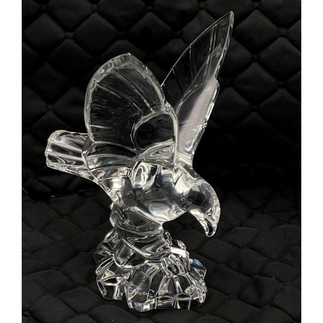 Stunning vintage crystal eagle sculpture from the Birds & Country Legacy collection by Val St. Lambert Crystal (Belgium)....
