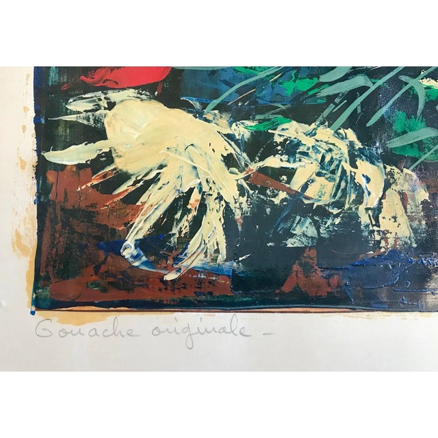1960s 1961 French Abstract Still Life Gouache by Pierre Mas – Pear & Florals, Paris For Sale - Image 5 of 7