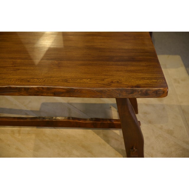 Vintage Brutalist Elm Table by Aranjou, 1950s For Sale - Image 11 of 14