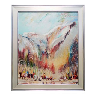Earl Biss "Riding Below Pryor Gap With a Group of Dogs" Giclee New Custom Framed For Sale