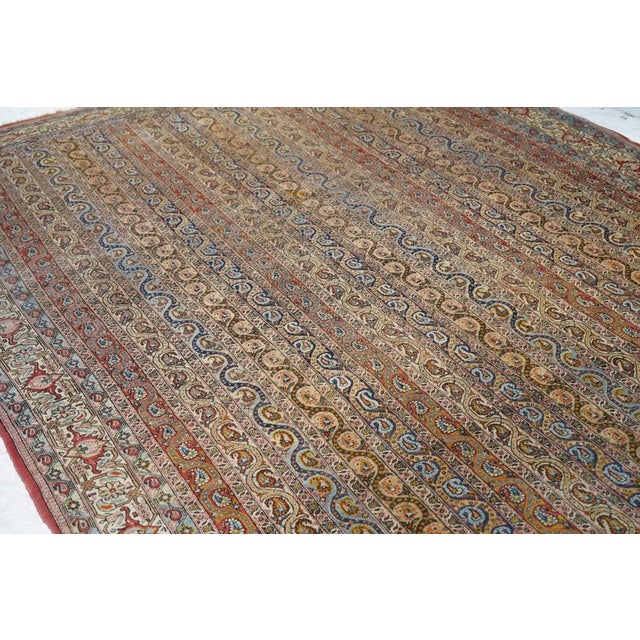 Mid 20th Century Extremely Fine Persian Qum Wool Rug 7'11'' X 10'11'' For Sale - Image 5 of 10