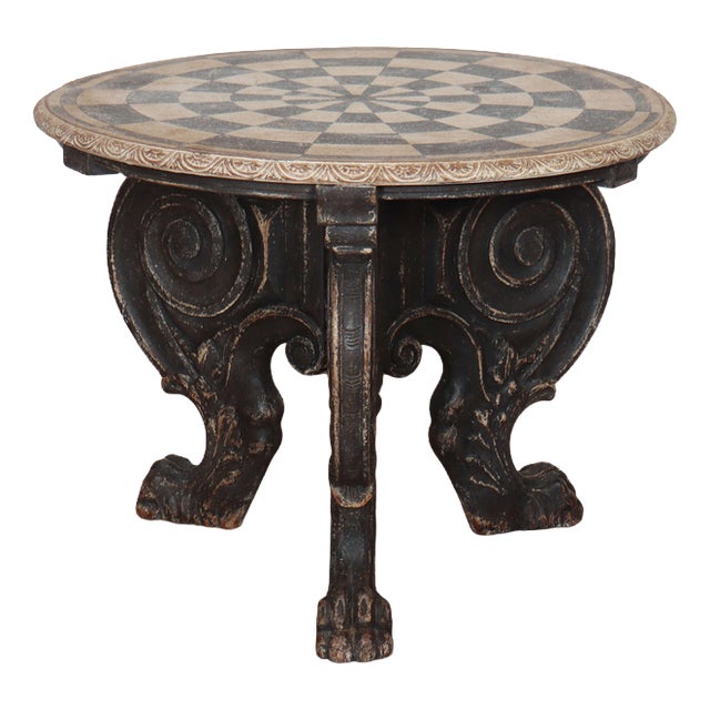 German Carved Oak Lamp Table, 1890s For Sale